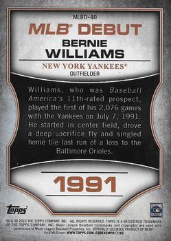 2016 Topps - MLB Debut Gold (Series 1) #MLBD-40 Bernie Williams Back