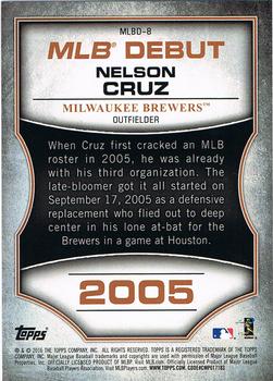 2016 Topps - MLB Debut Silver (Series 1) #MLBD-8 Nelson Cruz Back