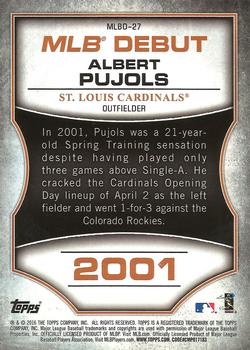 2016 Topps - MLB Debut Silver (Series 1) #MLBD-27 Albert Pujols Back