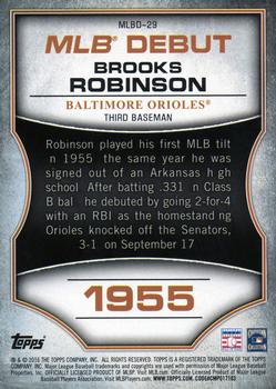 2016 Topps - MLB Debut Silver (Series 1) #MLBD-29 Brooks Robinson Back
