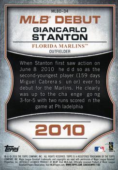 2016 Topps - MLB Debut Silver (Series 1) #MLBD-34 Giancarlo Stanton Back