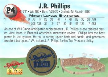 1994 Signature Rookies - Bonus Draft Picks Signatures #P4 J.R. Phillips Back