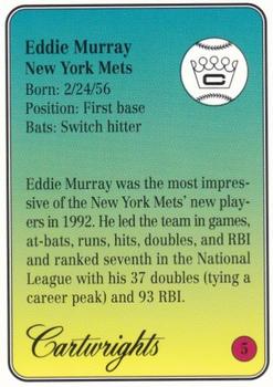1993 Cartwrights Future Hall-of-Famers #5 Eddie Murray Back