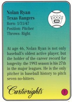 1993 Cartwrights Future Hall-of-Famers #7 Nolan Ryan Back