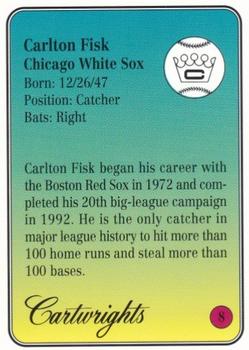 1993 Cartwrights Future Hall-of-Famers #8 Carlton Fisk Back
