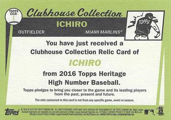 2016 Topps Heritage - Clubhouse Collection Relics #CCR-I Ichiro Back
