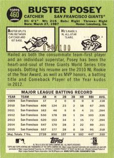 2016 Topps Heritage - Mini #460 Buster Posey Back