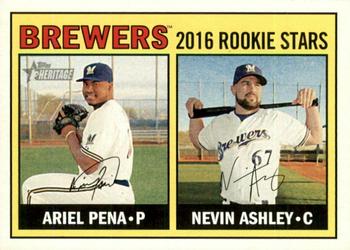 2016 Topps Heritage - Red Backs #170 Ariel Pena / Nevin Ashley Front