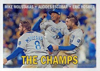 2016 Topps Heritage - Gum Stain #1 Mike Moustakas / Alcides Escobar / Eric Hosmer Front