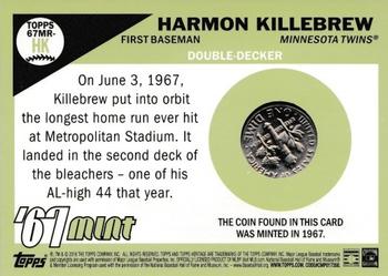 2016 Topps Heritage - 1967 Mint Dime #67MR-HK Harmon Killebrew Back