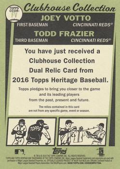 2016 Topps Heritage - Clubhouse Collection Dual Relics #CCDR-FV Todd Frazier / Joey Votto Back