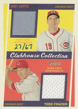 2016 Topps Heritage - Clubhouse Collection Dual Relics #CCDR-FV Todd Frazier / Joey Votto Front