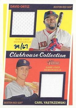 2016 Topps Heritage - Clubhouse Collection Dual Relics #CCDR-YO David Ortiz / Carl Yastrzemski Front