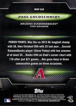 2016 Topps Opening Day - Heavy Hitters #HH-12 Paul Goldschmidt Back
