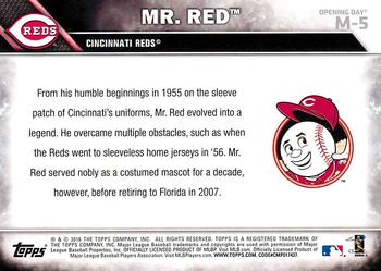 2016 Topps Opening Day - Mascots #M-5 Mr. Red Back