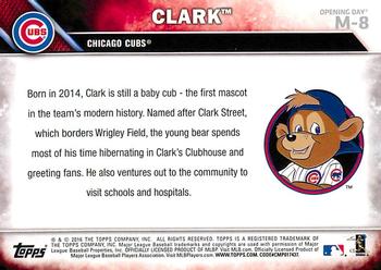 2016 Topps Opening Day - Mascots #M-8 Clark Back