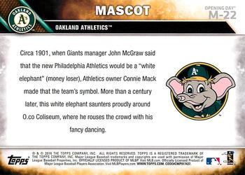 2016 Topps Opening Day - Mascots #M-22 Stomper Back
