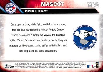 2016 Topps Opening Day - Mascots #M-25 Ace Back