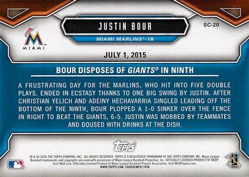 2016 Topps Opening Day - Superstar Celebrations #SC-20 Justin Bour Back