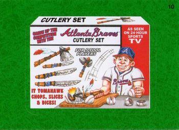 2016 Topps MLB Wacky Packages - Green Turf Border #10 Braves Cutlery Set Front