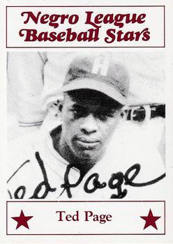 1986 Fritsch Negro League Baseball Stars #2 Ted Page Front