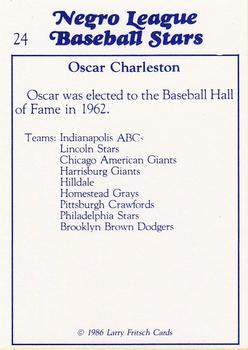 1986 Fritsch Negro League Baseball Stars #24 Oscar Charleston Back