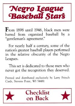 1986 Fritsch Negro League Baseball Stars #119 Negro League Baseball Cards Front