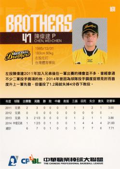 2014 CPBL #161 Wei-Chien Chen Back