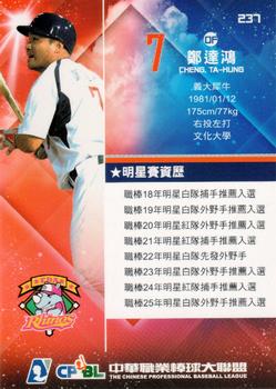 2014 CPBL #237 Ta-Hung Cheng Back
