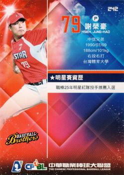 2014 CPBL #242 Jung-Hao Hsieh Back