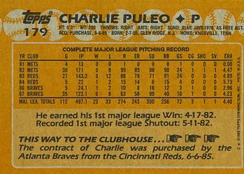 1988 Topps #179 Charlie Puleo Back