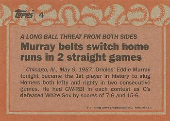 1988 Topps #4 Eddie Murray Back