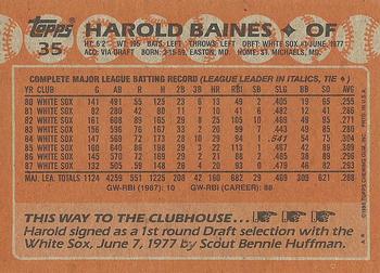 1988 Topps #35 Harold Baines Back