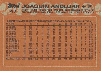 1988 Topps #47 Joaquin Andujar Back