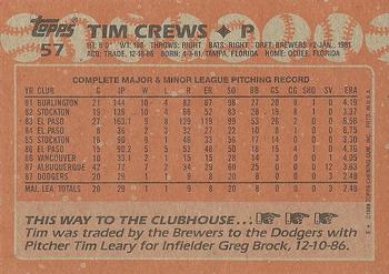 1988 Topps #57 Tim Crews Back