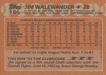 1988 Topps #106 Jim Walewander Back