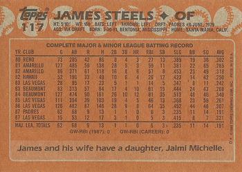 1988 Topps #117 James Steels Back