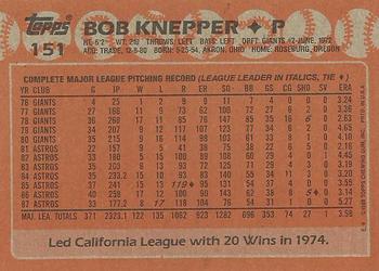 1988 Topps #151 Bob Knepper Back