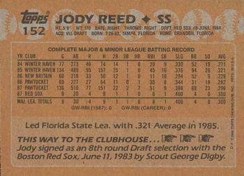 1988 Topps #152 Jody Reed Back