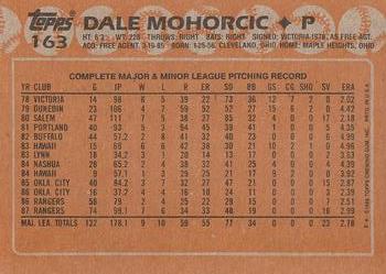 1988 Topps #163 Dale Mohorcic Back