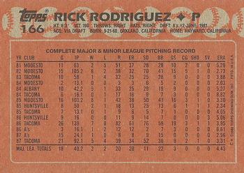 1988 Topps #166 Rick Rodriguez Back