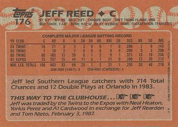 1988 Topps #176 Jeff Reed Back