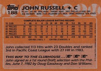 1988 Topps #188 John Russell Back
