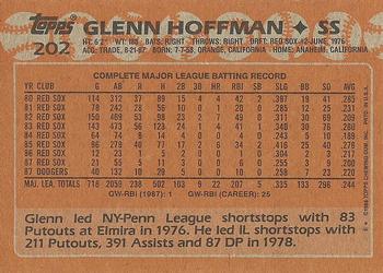 1988 Topps #202 Glenn Hoffman Back