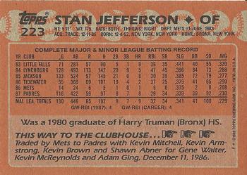 1988 Topps #223 Stan Jefferson Back