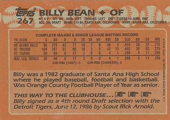 1988 Topps #267 Billy Bean Back
