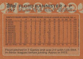 1988 Topps #357 Floyd Bannister Back