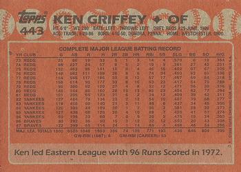 1988 Topps #443 Ken Griffey Back