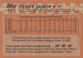 1988 Topps #457 Terry Leach Back