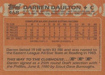 1988 Topps #468 Darren Daulton Back
